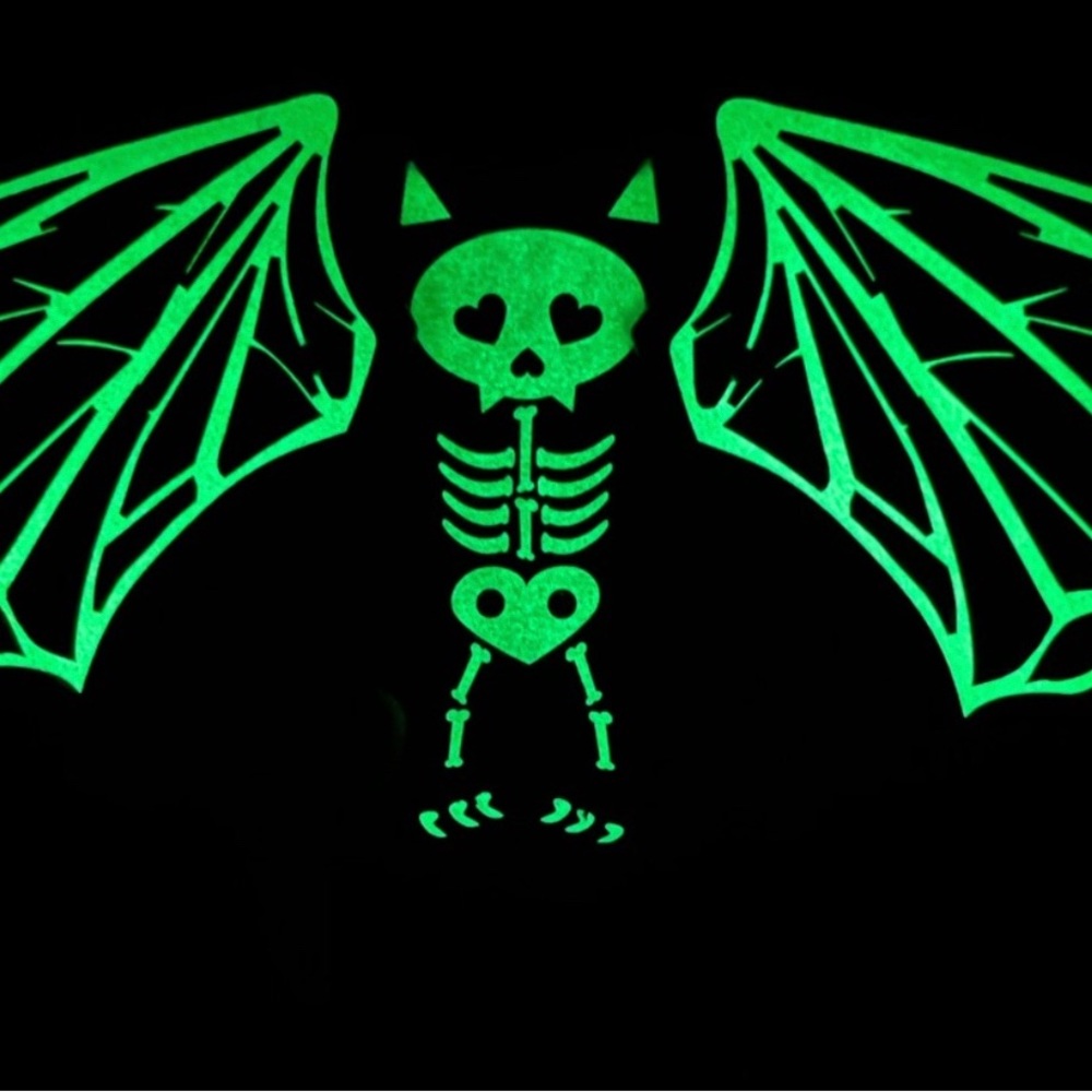 Betsey Johnson Glow in the Dark Bat Wing Skeleton Purse